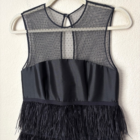 Carolina Herrera Ostrich Feather Elegant LBD Cocktail Party Dress - Picture 4 of 13